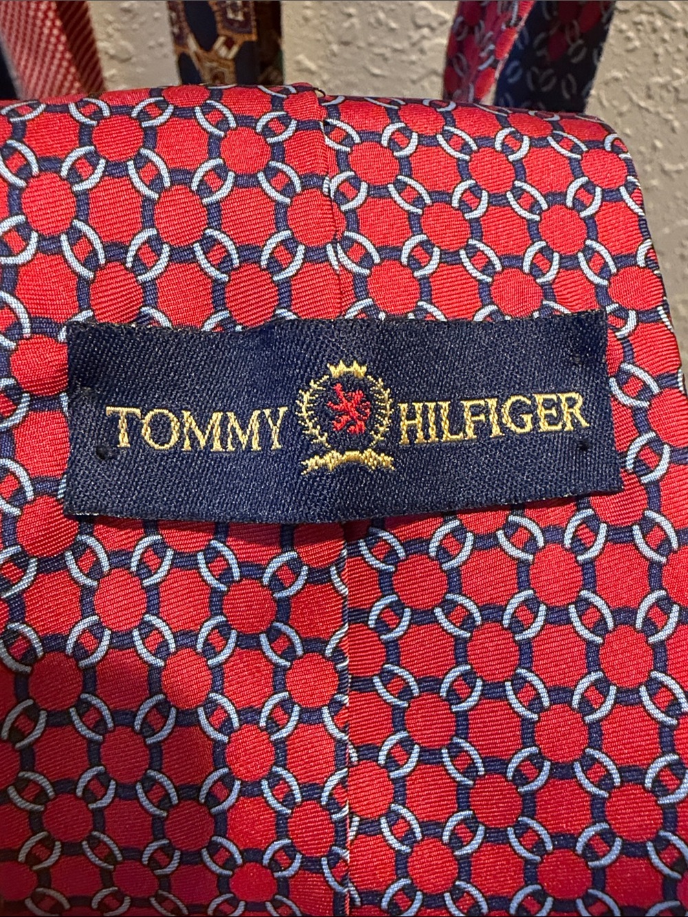 Vintage Tommy Hilfiger Men's Necktie Set in Blue, Red & Navy Patterns (4) - Picture 3 of 9
